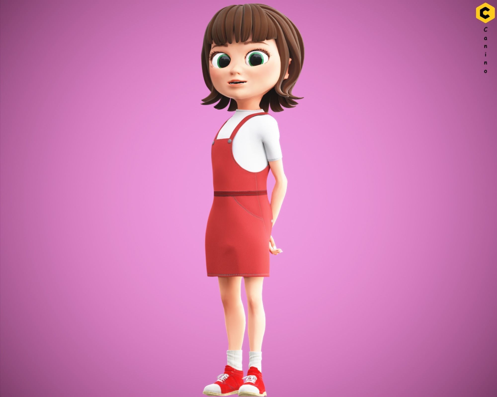 Cotoon Models 3D model Stylized Cartoon Girl Kid rigged character VR / AR / low-poly ...