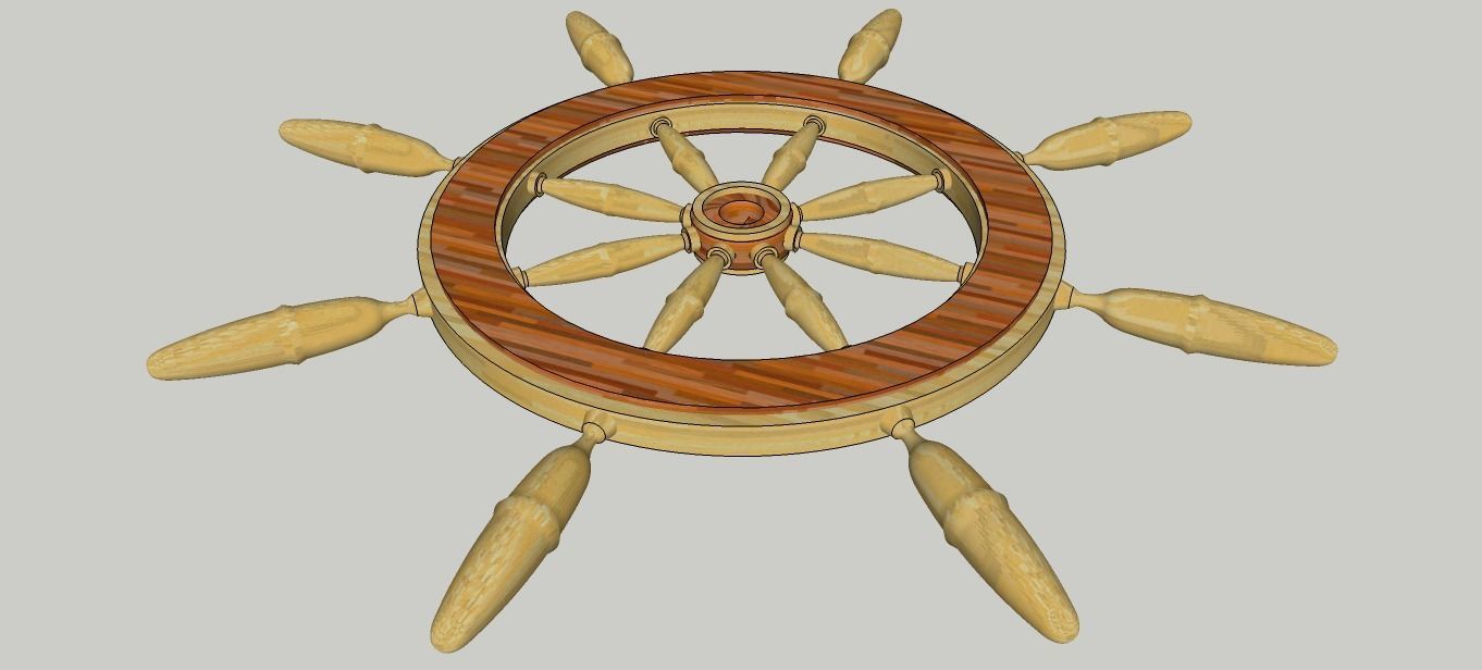 Ship wheel 1 3D model rigged CGTrader