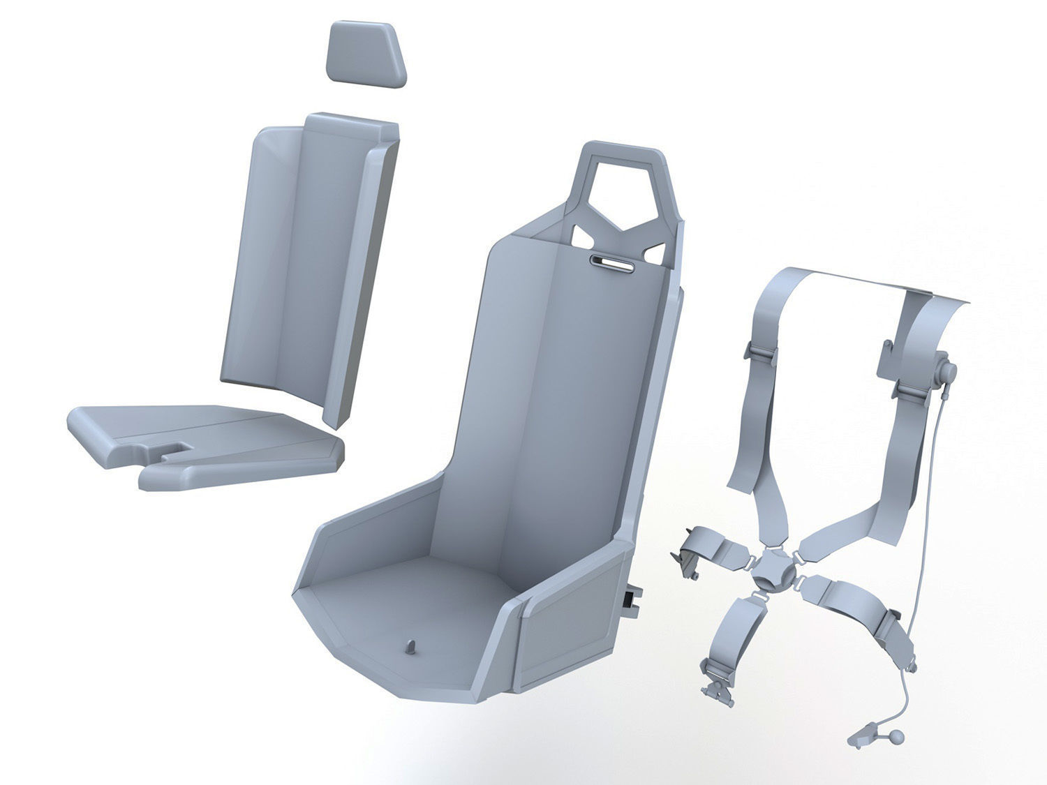 Helicopter Pilot Seat 3D model CGTrader