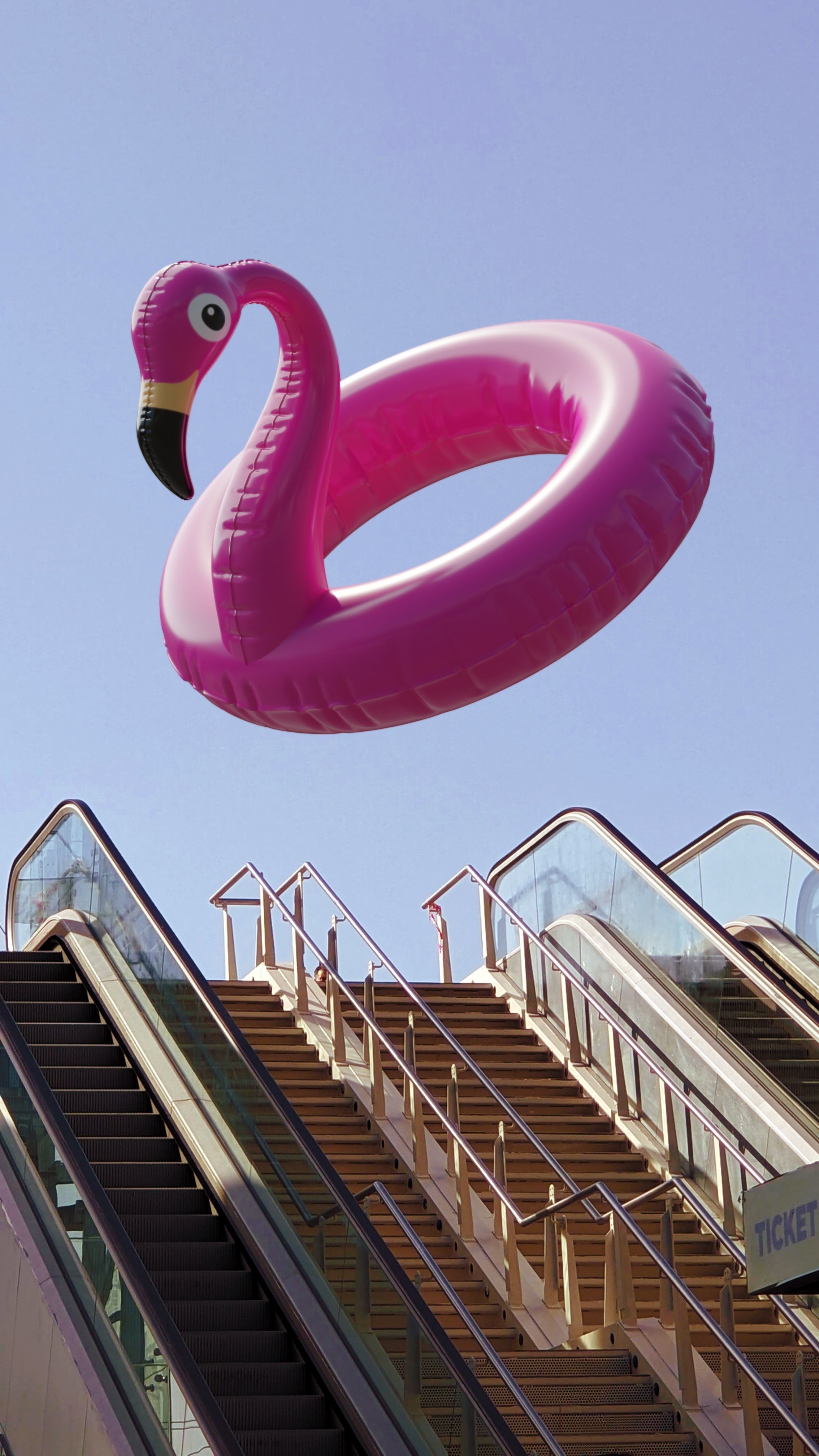 Inflatable Pink Flamingo Swimming Pool Waterpark Toy 3D model | CGTrader