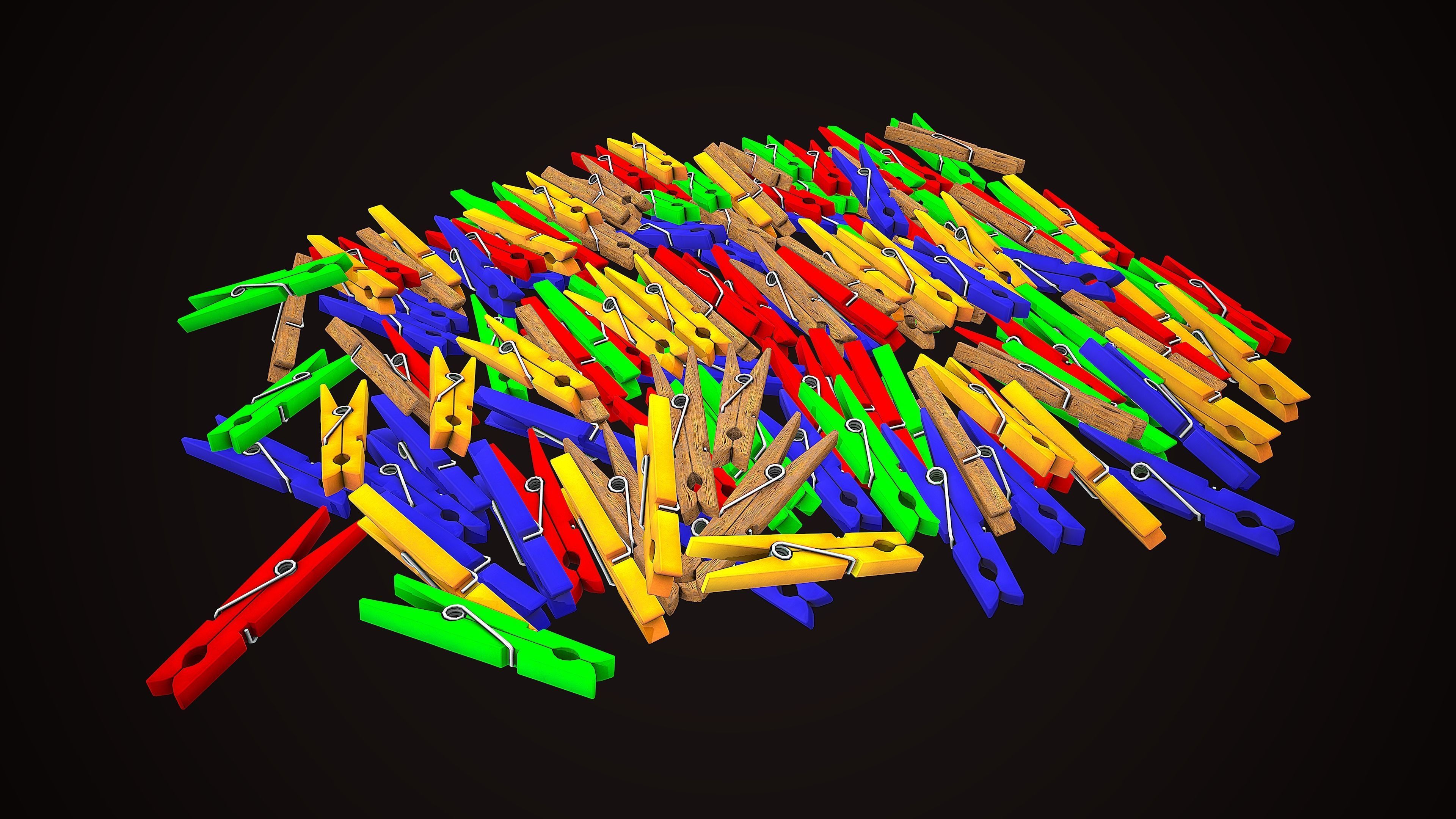 3D model CLOTHESPIN CARTOON STYLIZED REALISTIC VR / AR / lowpoly