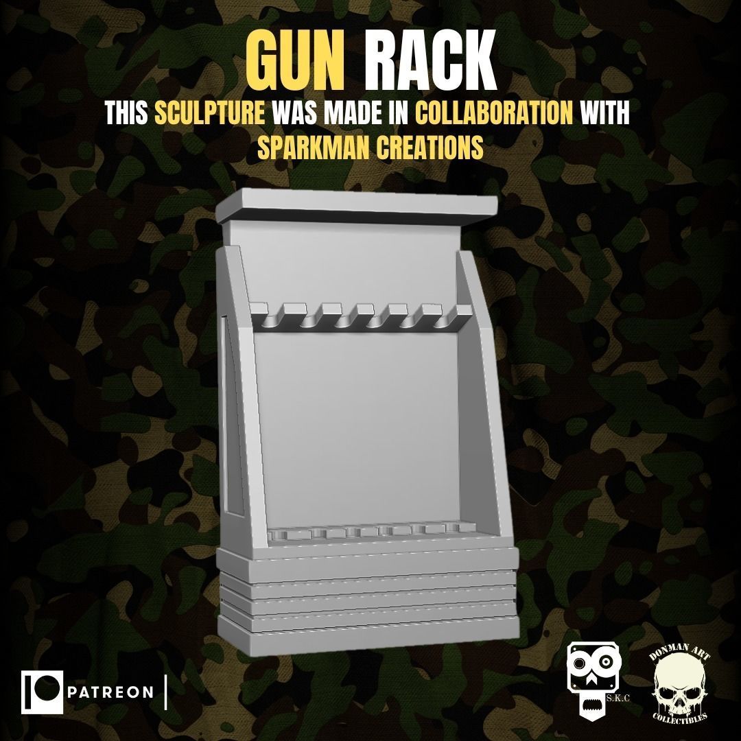 Gun Rack for Action Figures 3D model 3D printable CGTrader