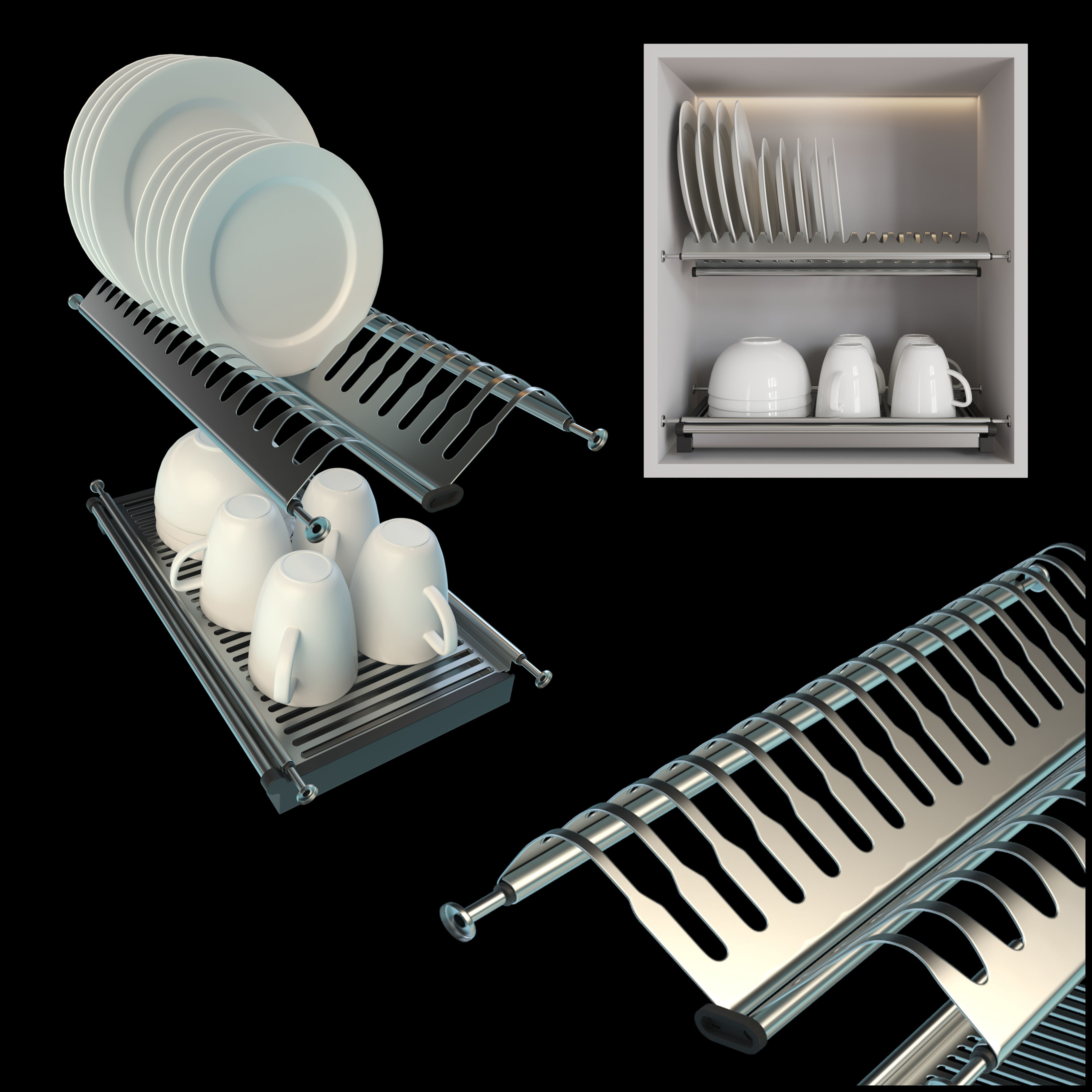E007 304 Excel Dish Rack 3D model CGTrader