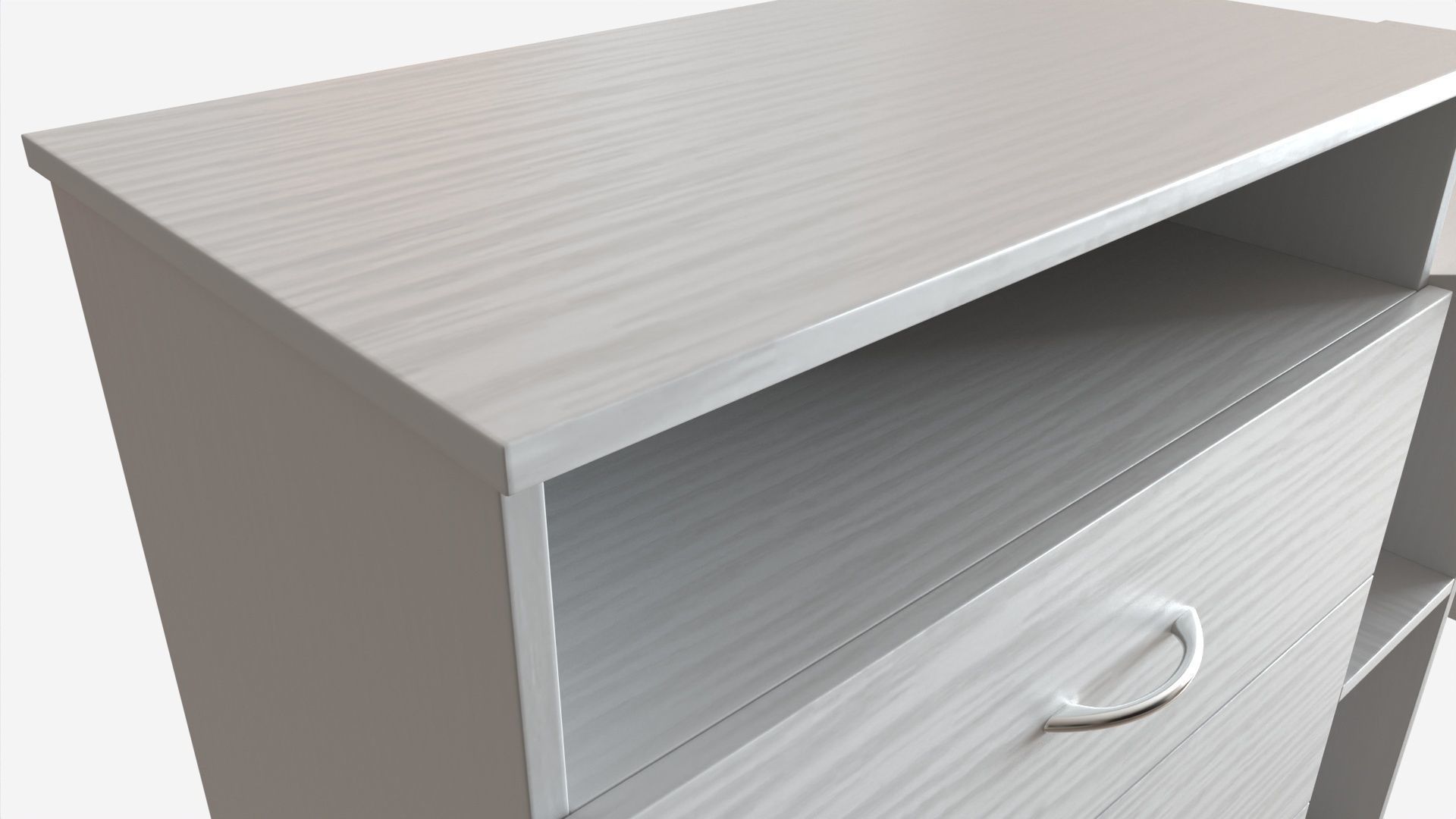 Media Dresser and Desk Combo 3D model CGTrader