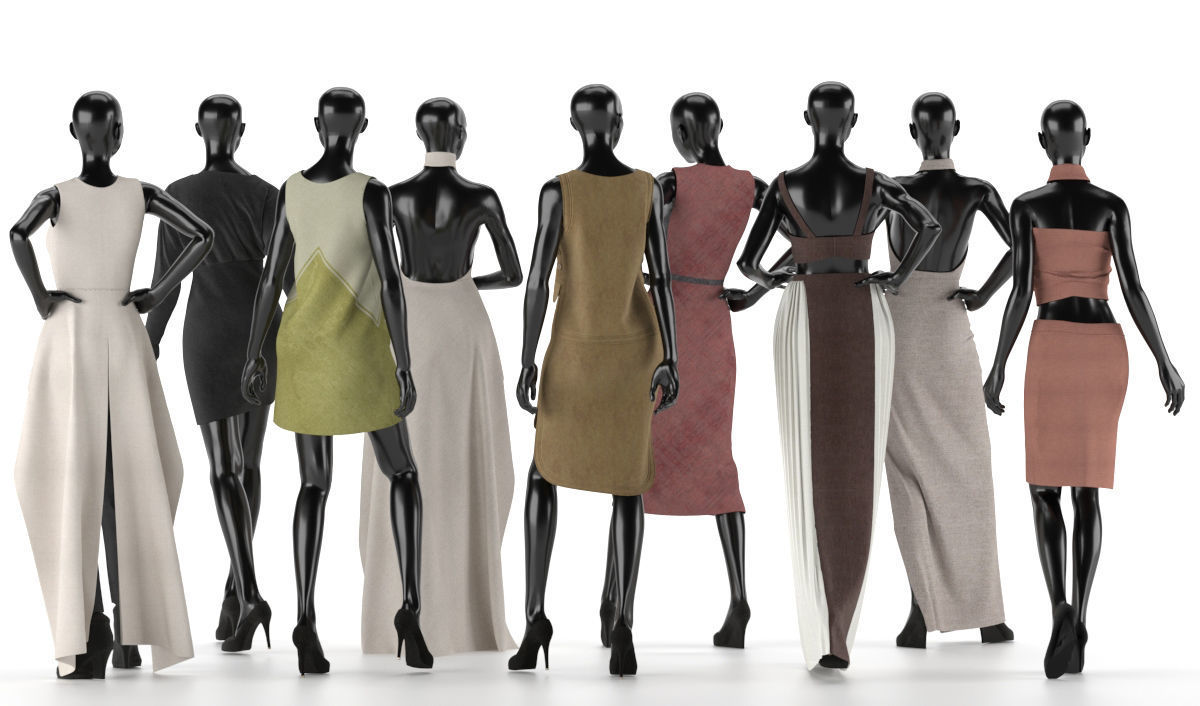 3D model Mannequin Set Vol 002 VR / AR / lowpoly CGTrader