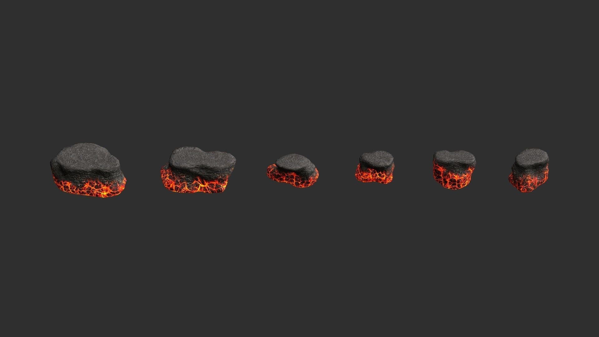 Low Poly Magma Rocks 3D model Lava Rocks Combo VR / AR / low-poly | CGTrader