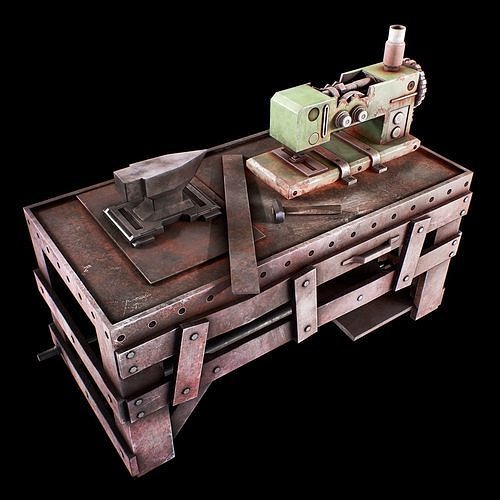 3D model Sewing Machine table Low Poly VR / AR / low-poly | CGTrader