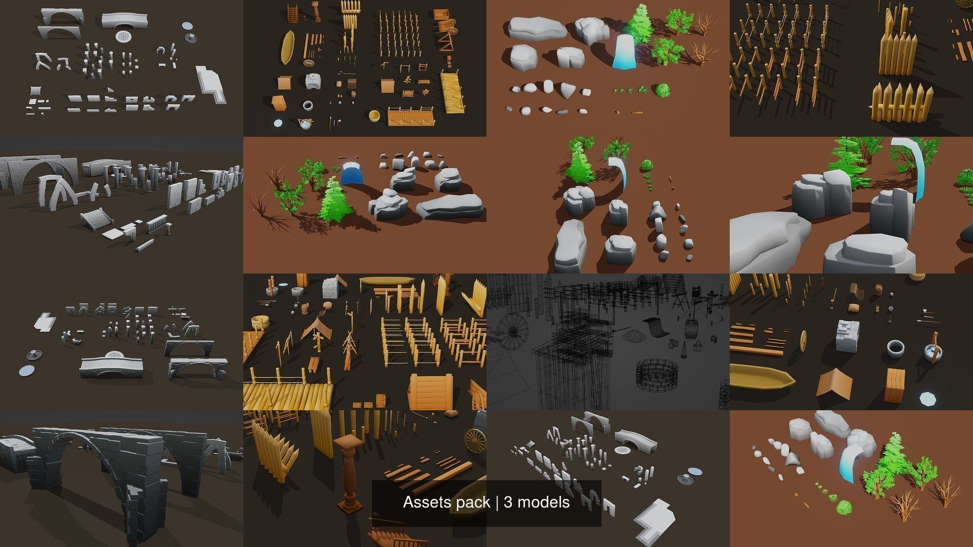 3D Model Collection Assets pack VR / AR / low-poly | CGTrader