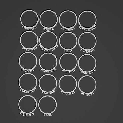 Printable DnD Condition Rings 3D Model 3D Printable CGTrader