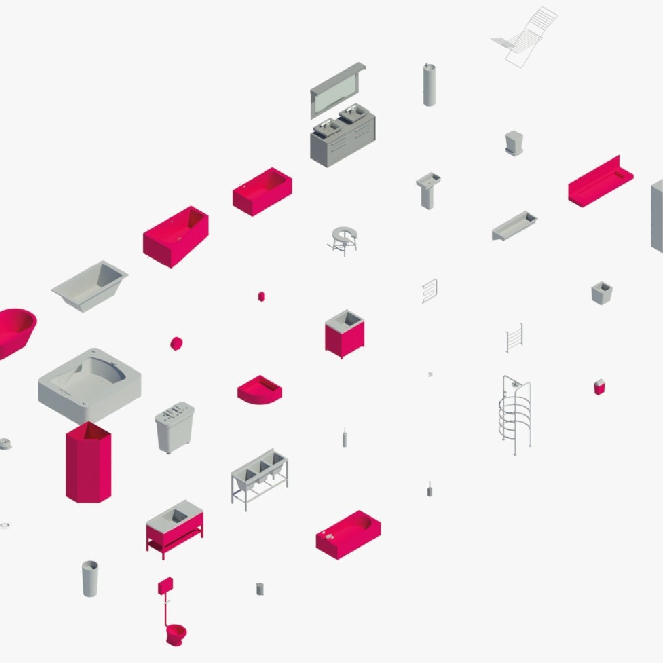 Bathroom equipment Pack of revit families 3D model CGTrader