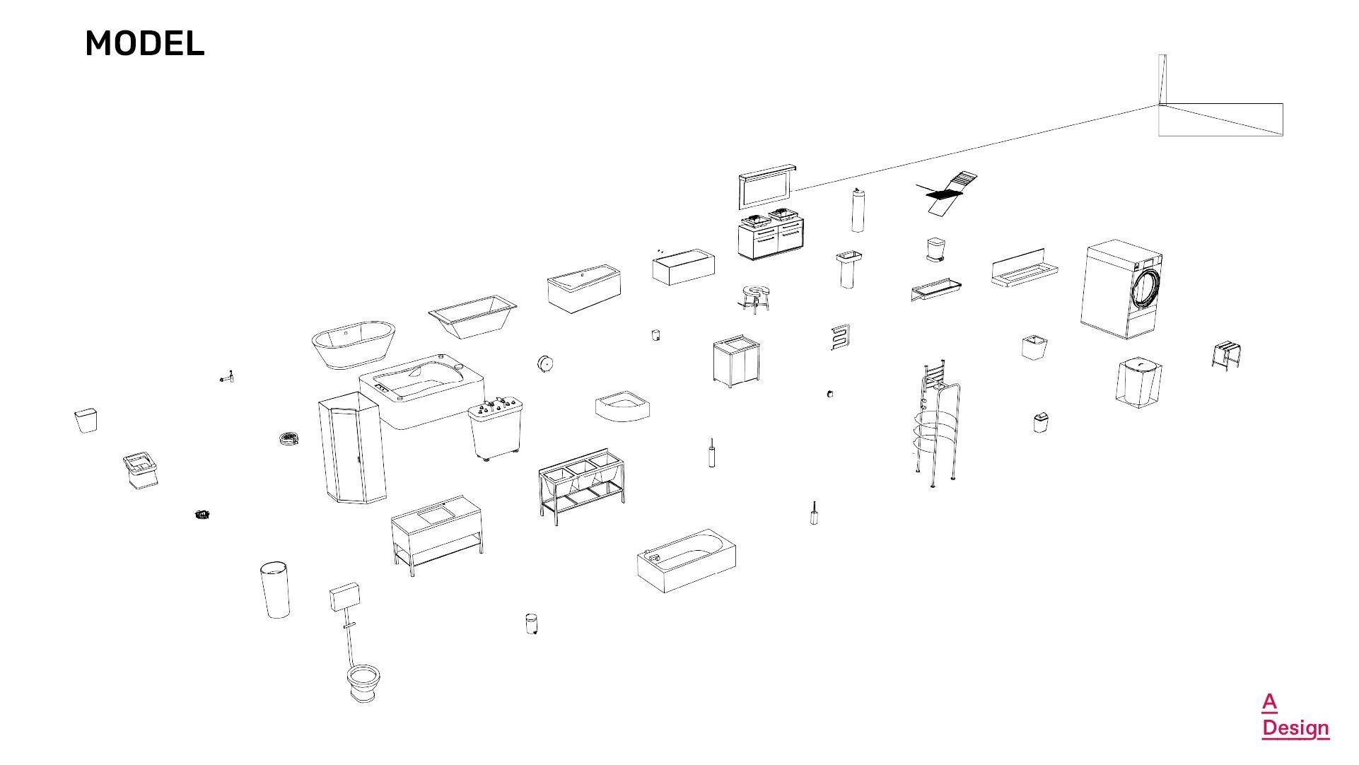 Bathroom equipment Pack of revit families 3D model CGTrader