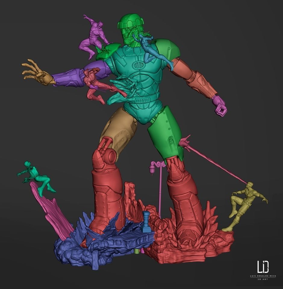 xmen vs sentinel Diorama 3D model 3D printable CGTrader