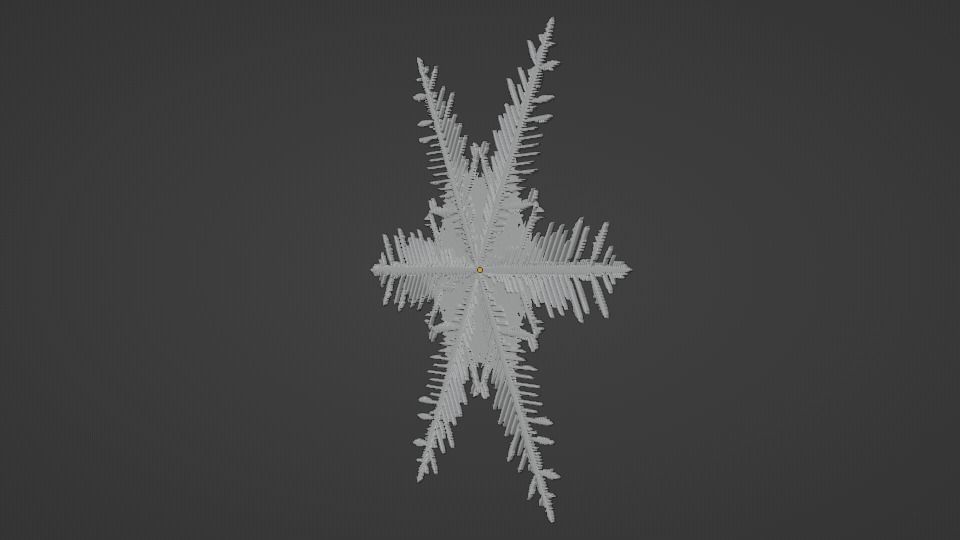 Snowflake 02 growing animation with blender file 3D model animated ...