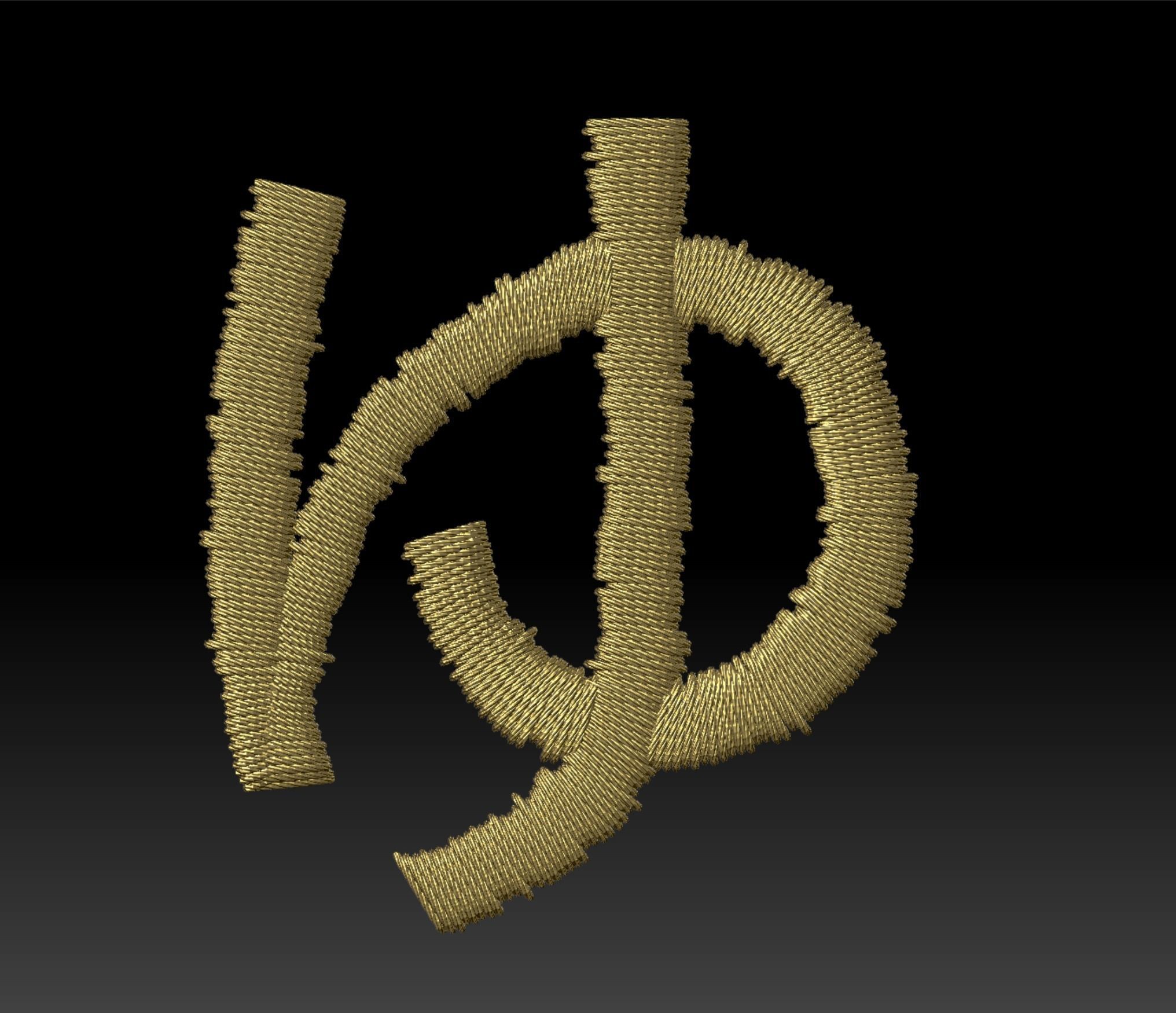 EmbroideryCG Font Japan Hiragana01A Zbrush IMM Brush 3D model CGTrader