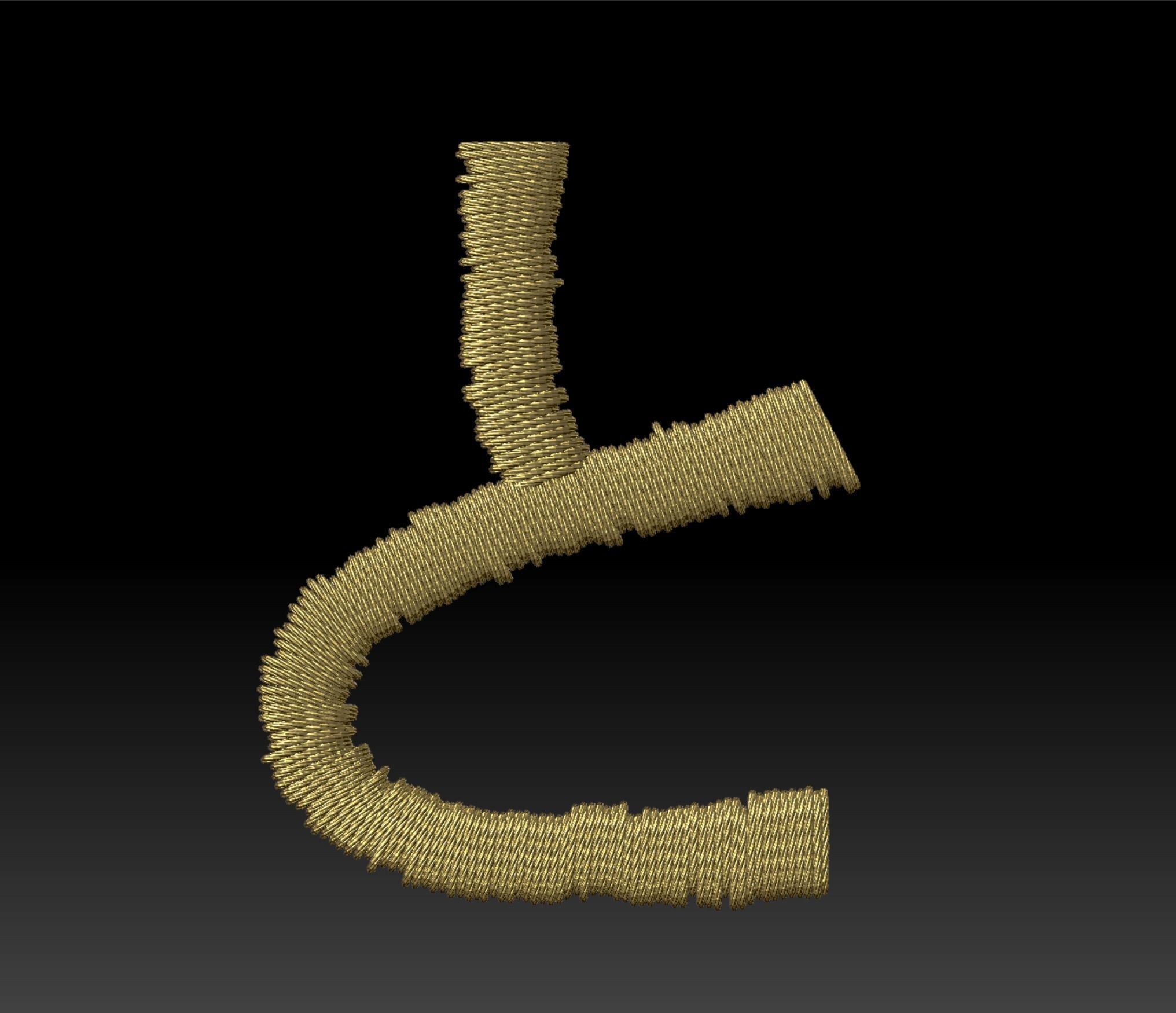EmbroideryCG Font Japan Hiragana01A Zbrush IMM Brush 3D model CGTrader