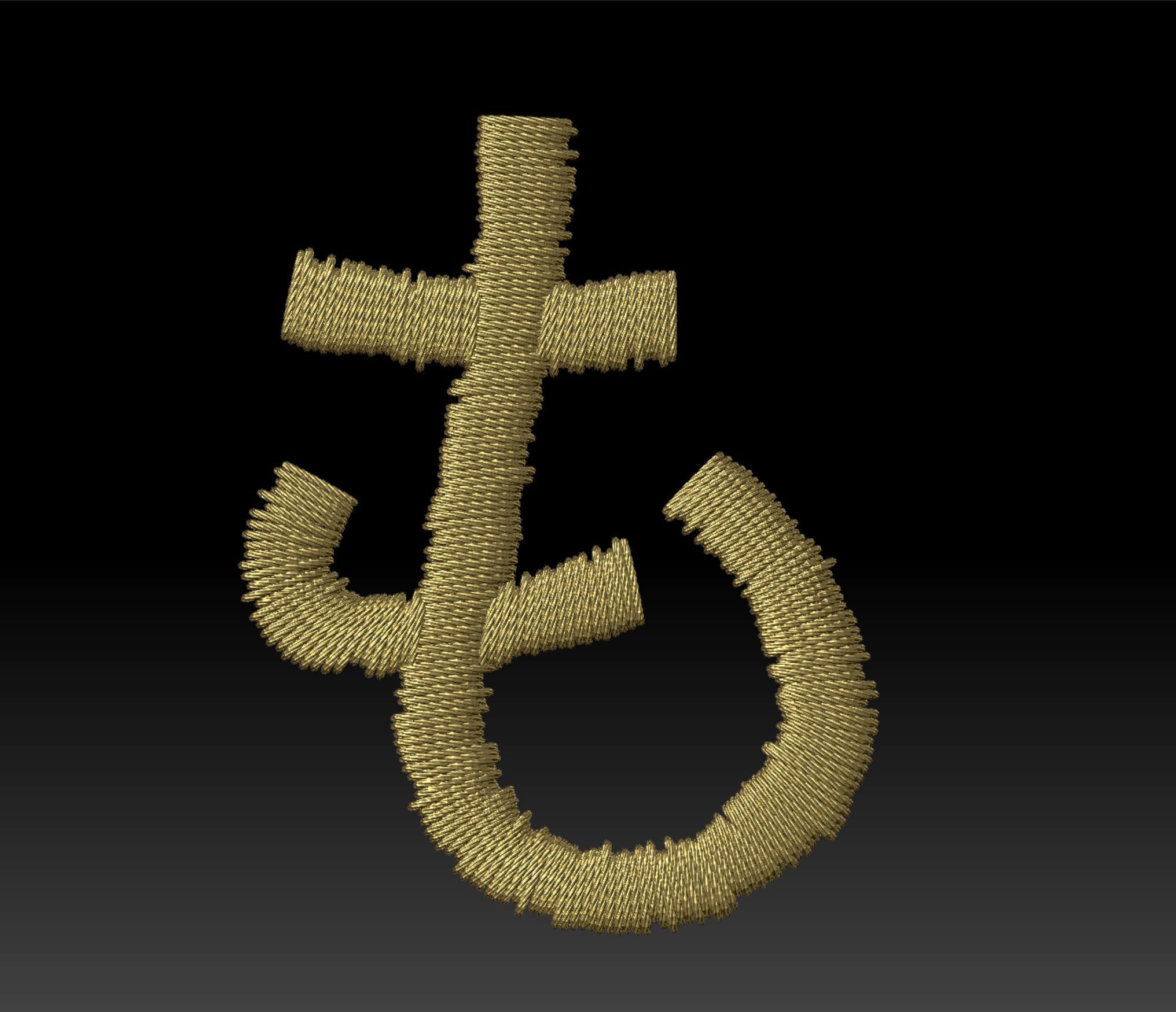 EmbroideryCG Font Japan Hiragana01A Zbrush IMM Brush 3D model CGTrader