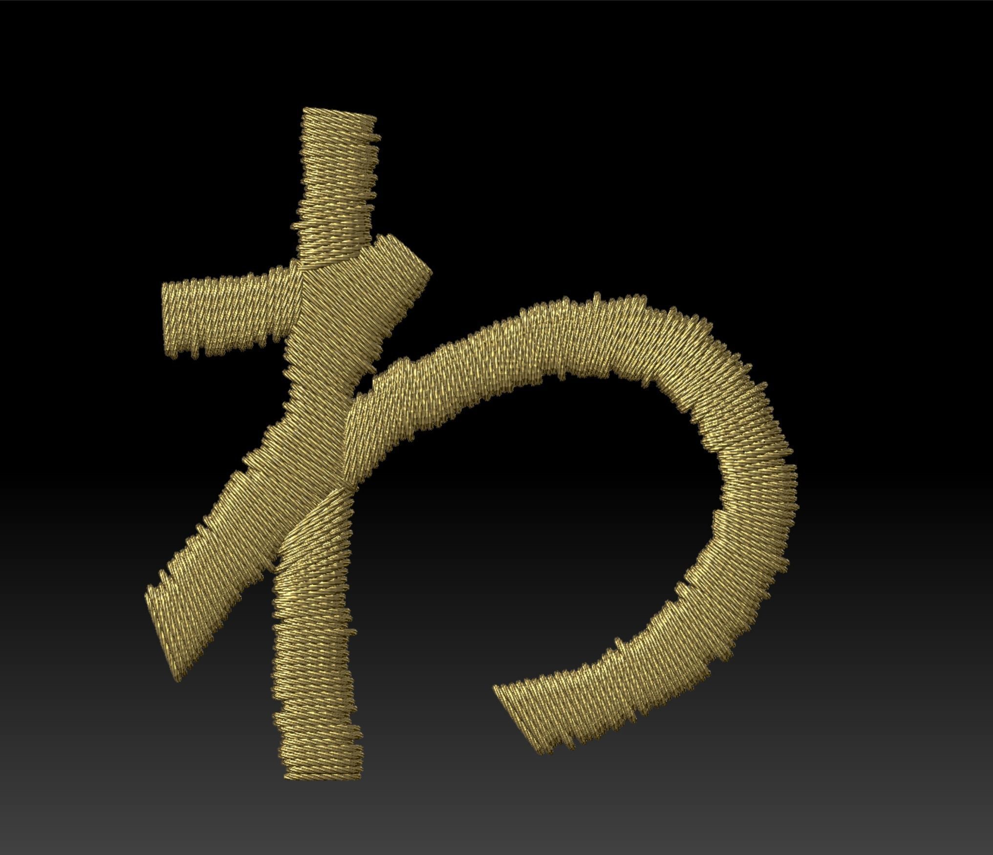 EmbroideryCG Font Japan Hiragana01A Zbrush IMM Brush 3D model CGTrader