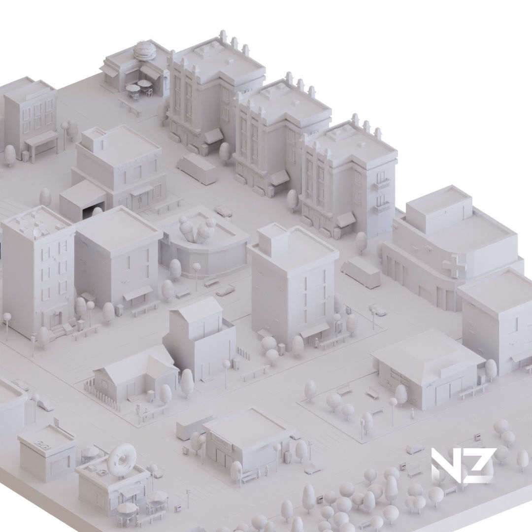 3D model Low Poly Stylized City Pack VR / AR / low-poly | CGTrader