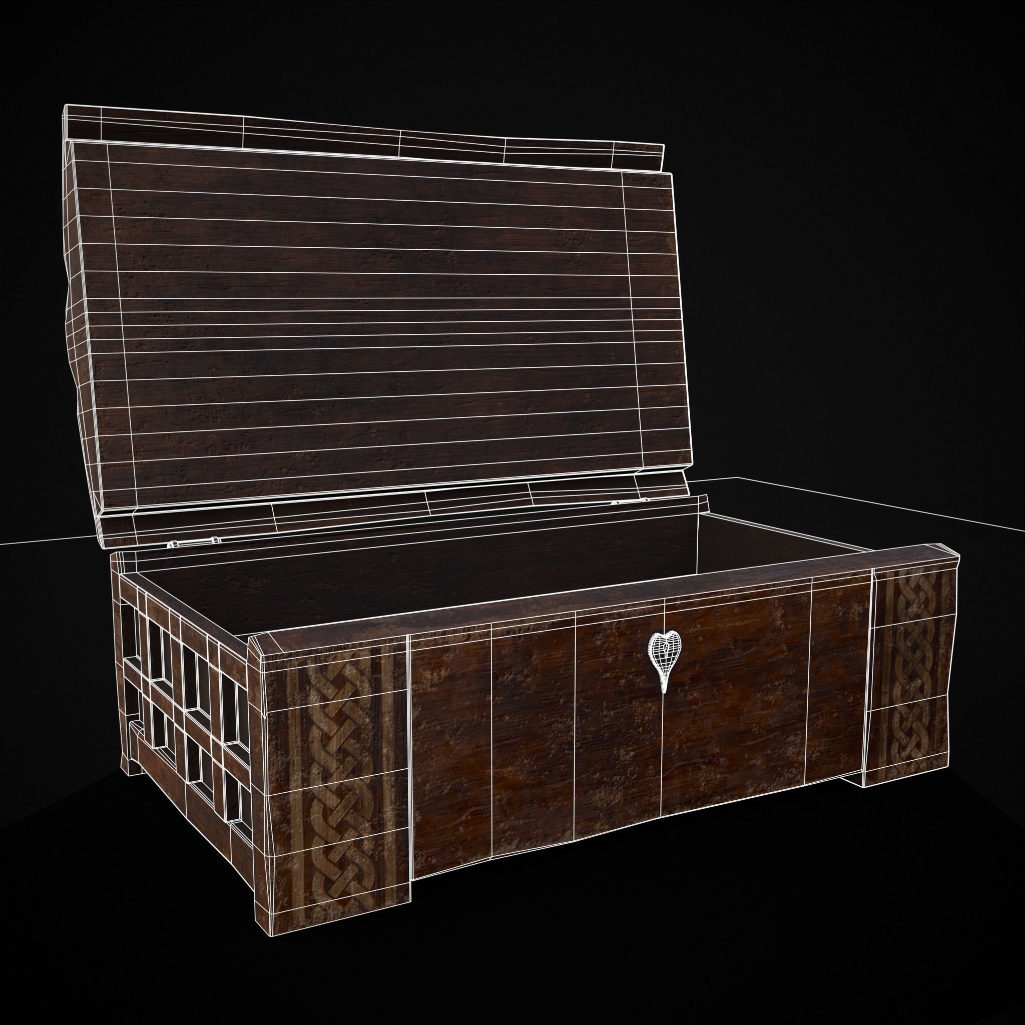 3D model Rustic Medieval Wooden Curved Chest VR / AR / low-poly | CGTrader