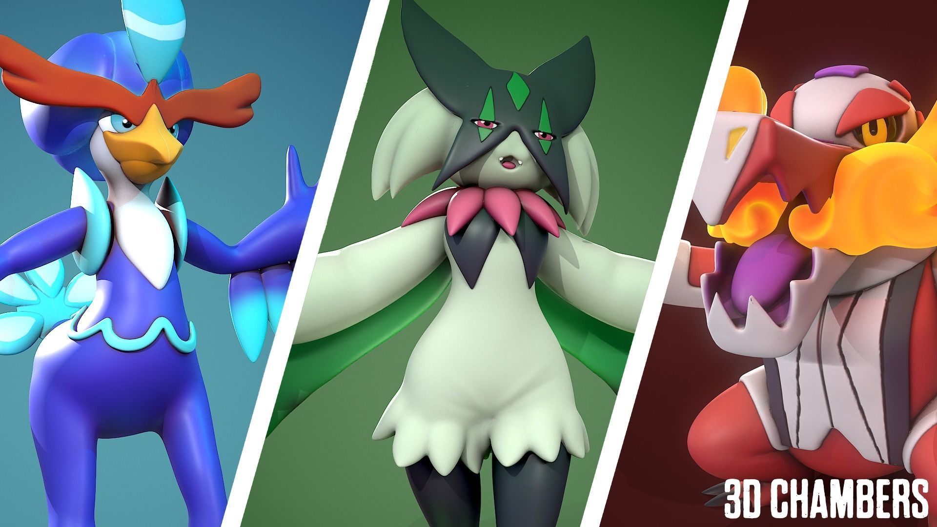 Gen 9 Starters Evolutions Pack POKEMON SCARLET POKEMON VIOLET 3D 