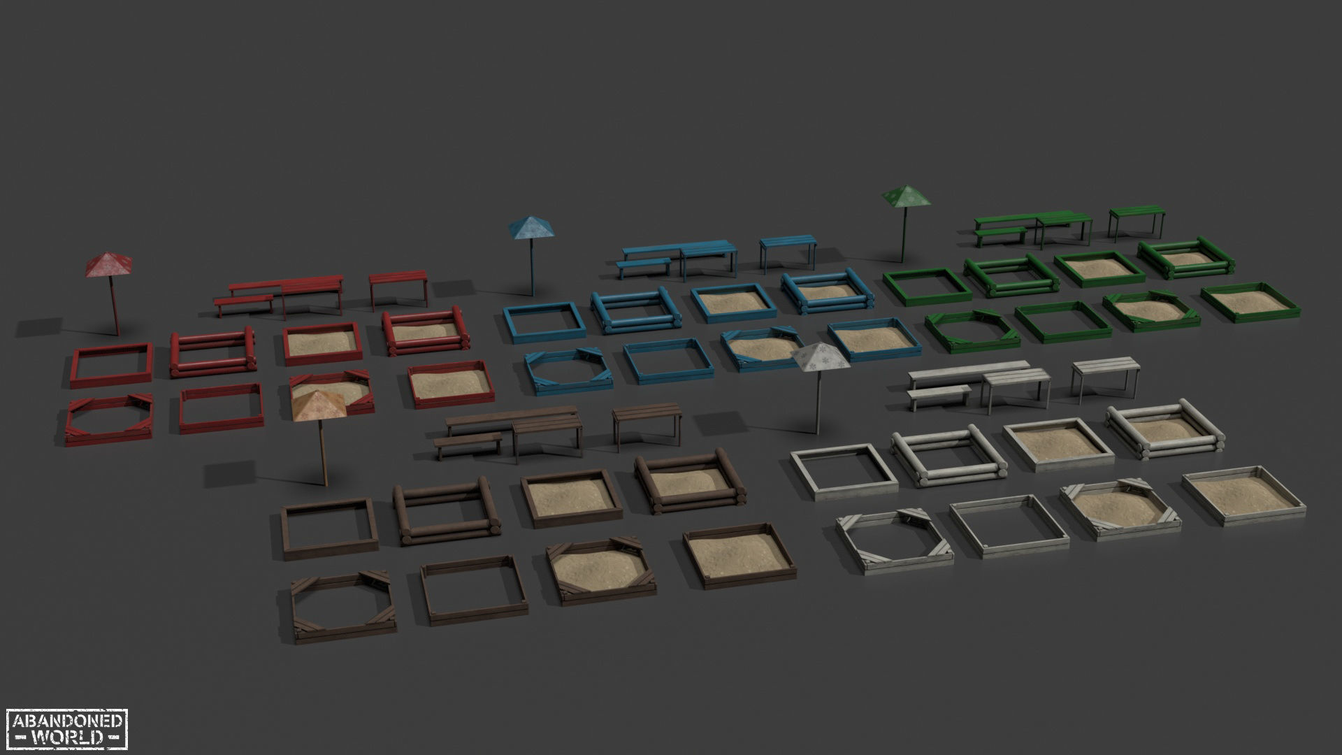 3D model Sandbox Set For Playground VR / AR / low-poly | CGTrader