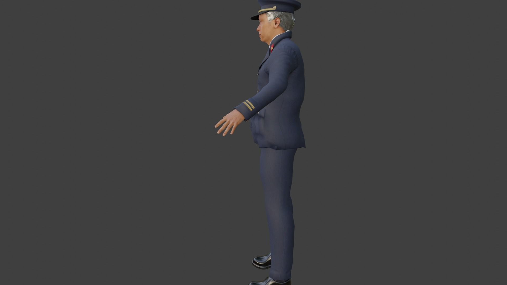 3D model Train Conductor VR / AR / lowpoly CGTrader