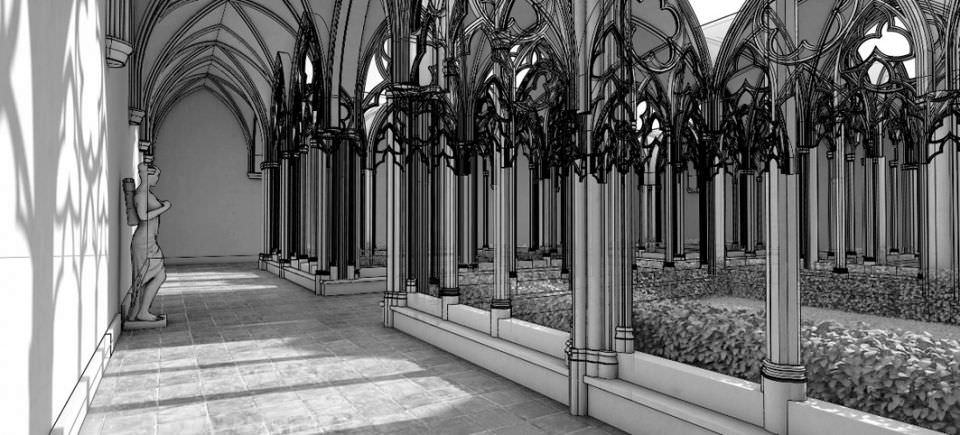 Antique Gothic Courtyard