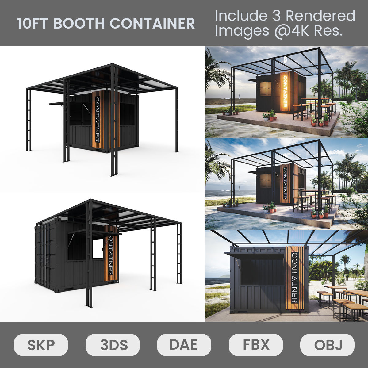 10f Booth Container 3D model | CGTrader