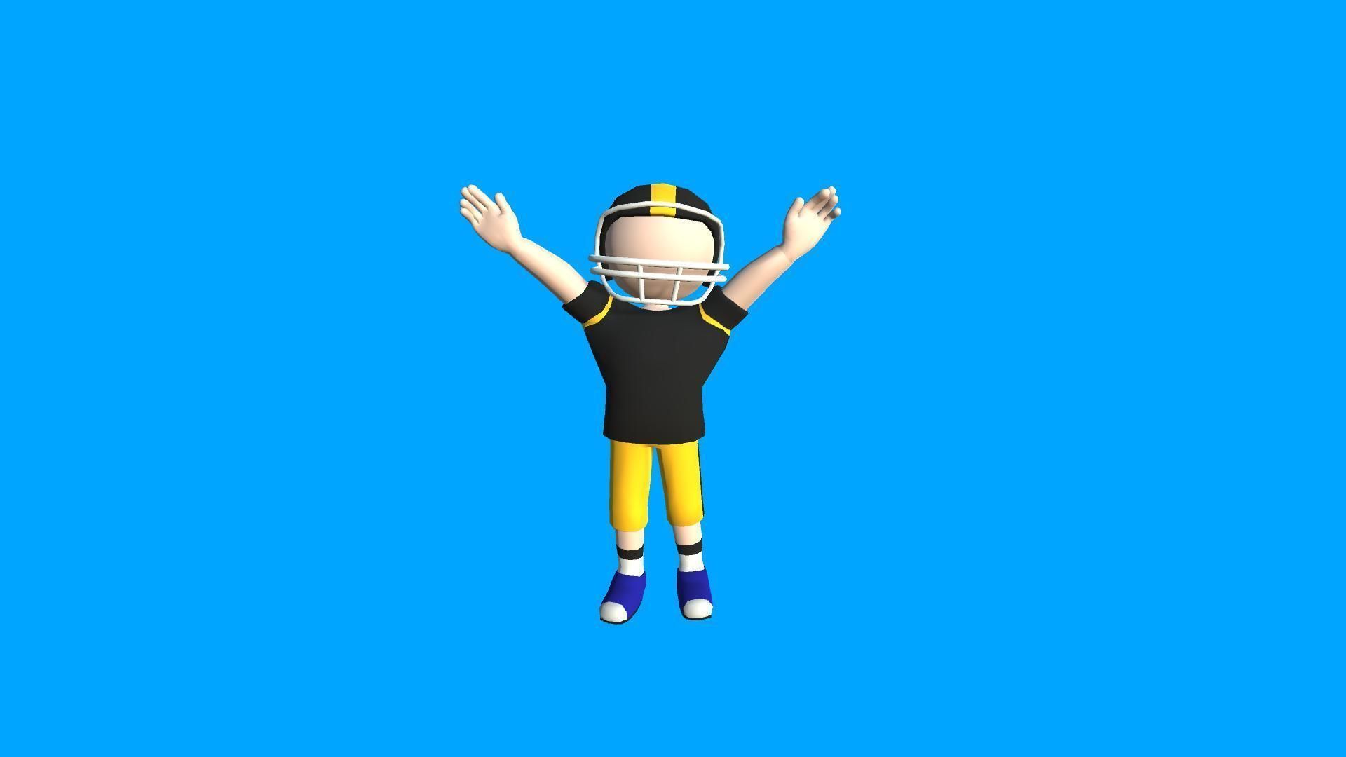 3D model American Football Player - Simple Low Poly Stickman Character ...