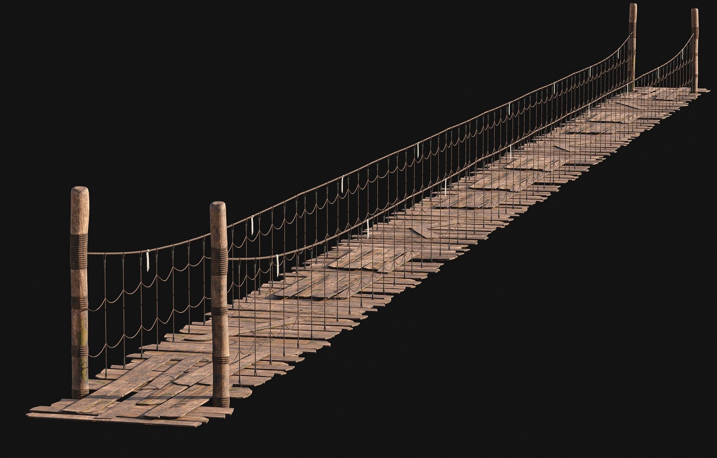 3D model Rope Bridge Pack VR / AR / low-poly | CGTrader