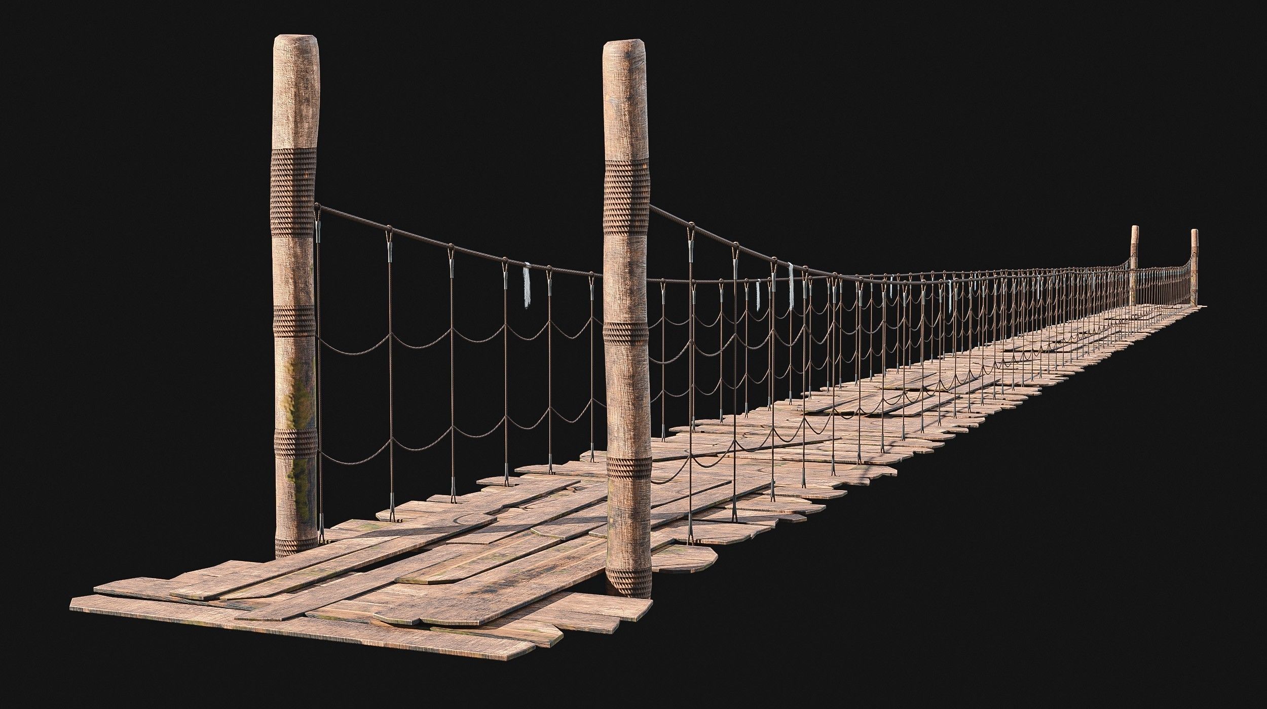 3D model Rope Bridge Pack VR / AR / low-poly | CGTrader