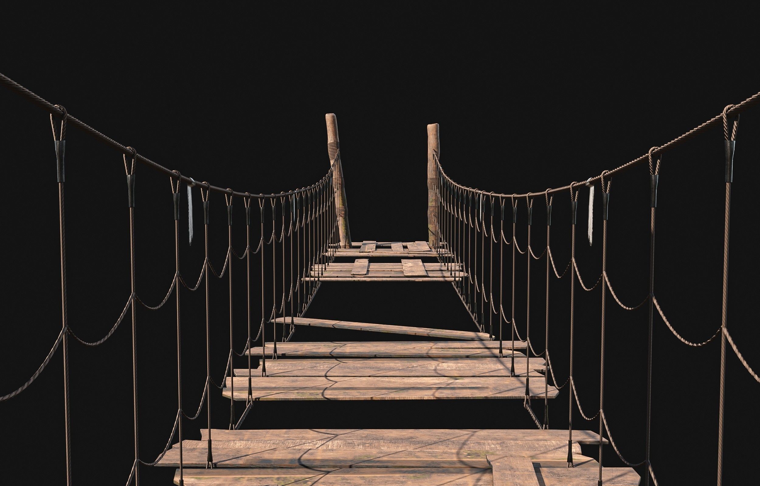 3D model Rope Bridge Pack VR / AR / low-poly | CGTrader