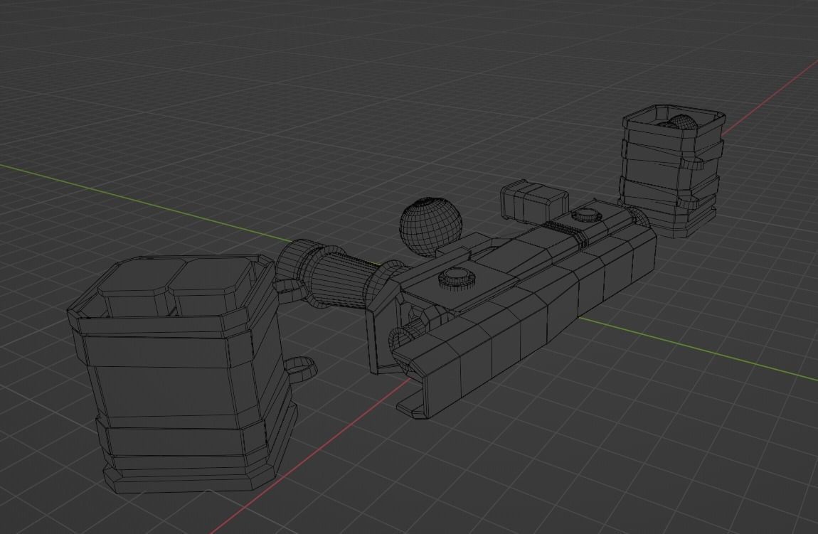 3D model Retro Sci fi blaster grenade ammo box props pack Low poly PBR ...