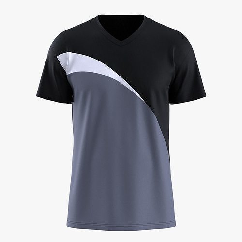 Sporty Vneck tshirt 3D model CGTrader