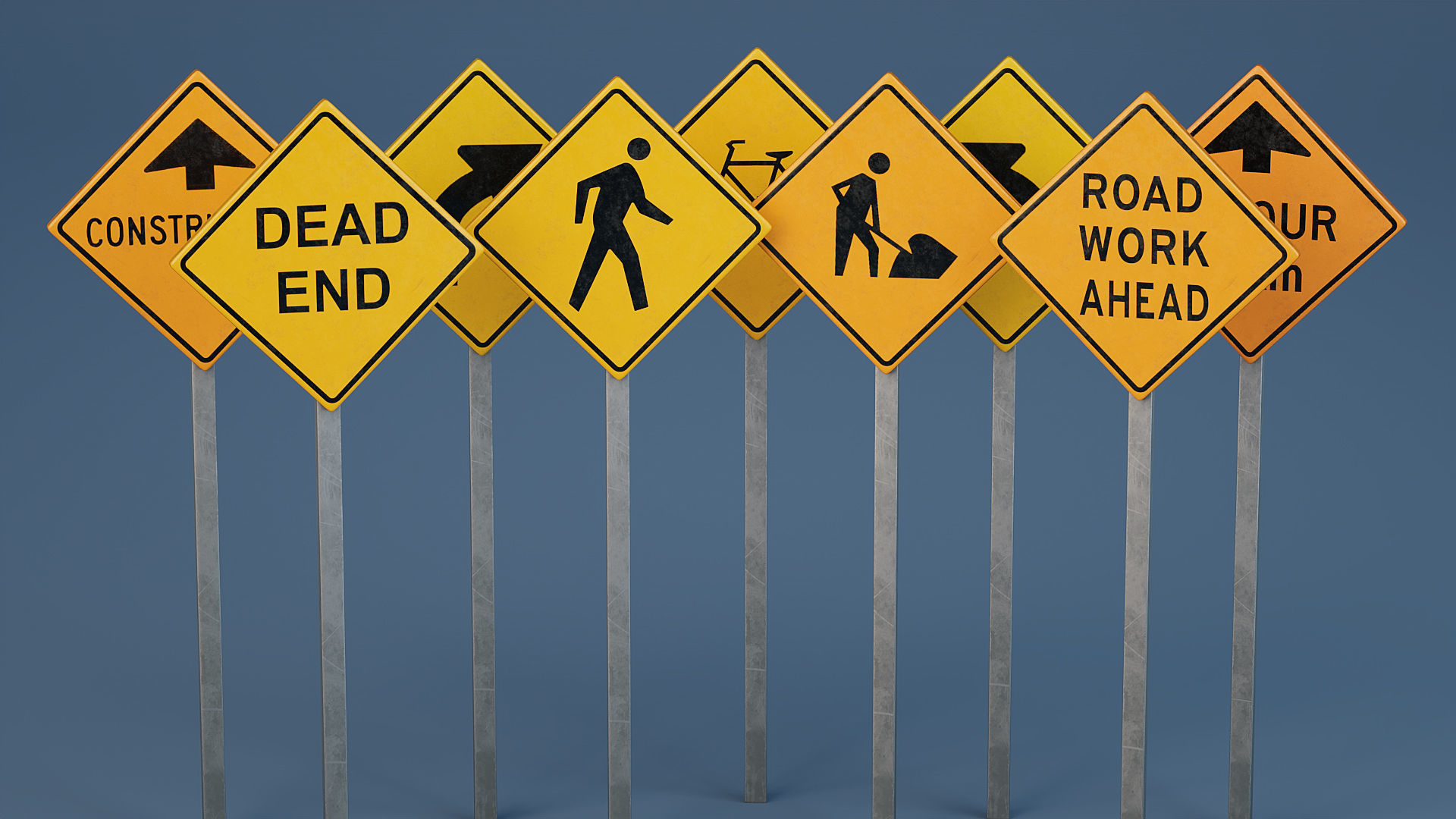 Stylized City Accessories Kit 3D model CGTrader