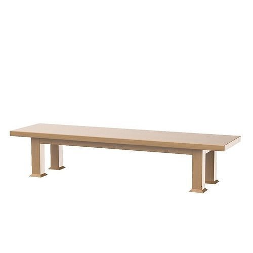 Solid Oak wood Outdoor Teak Garden Bench 3D model CGTrader
