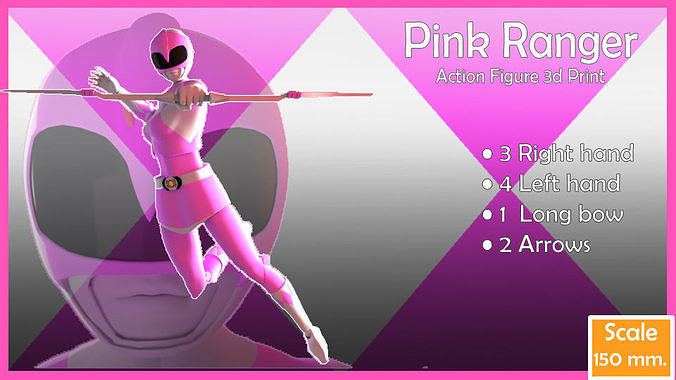 Super rangers Pink ranger Action figure 3D model 3D printable | CGTrader