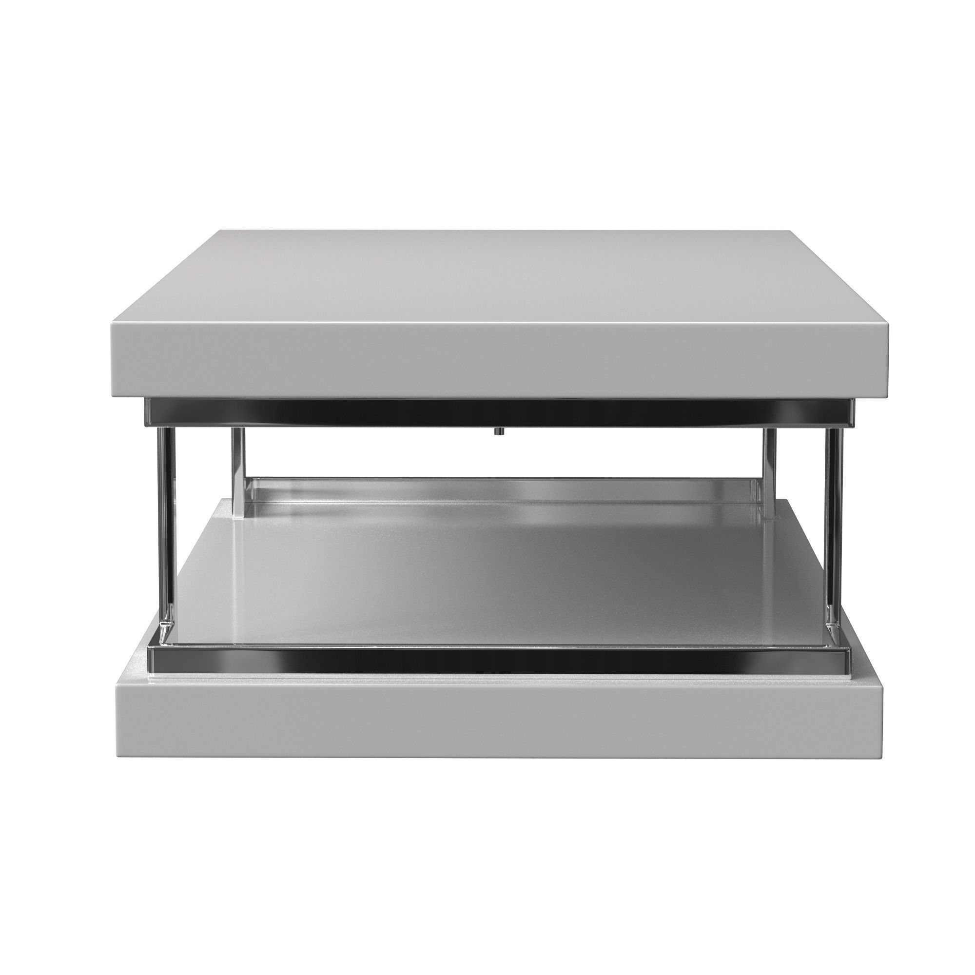 3D model Coffee table Celia 3 White lacquered and Chrome VR / AR / low