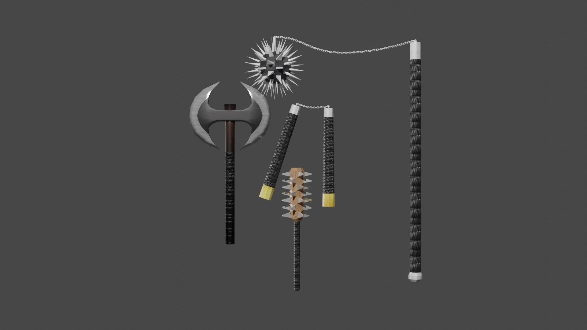 BasicWeaponPack weapons and tools free VR / AR / lowpoly 3D model