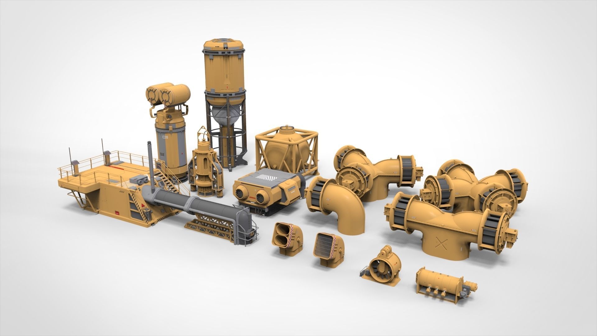 sci fi props 5 3D model | CGTrader