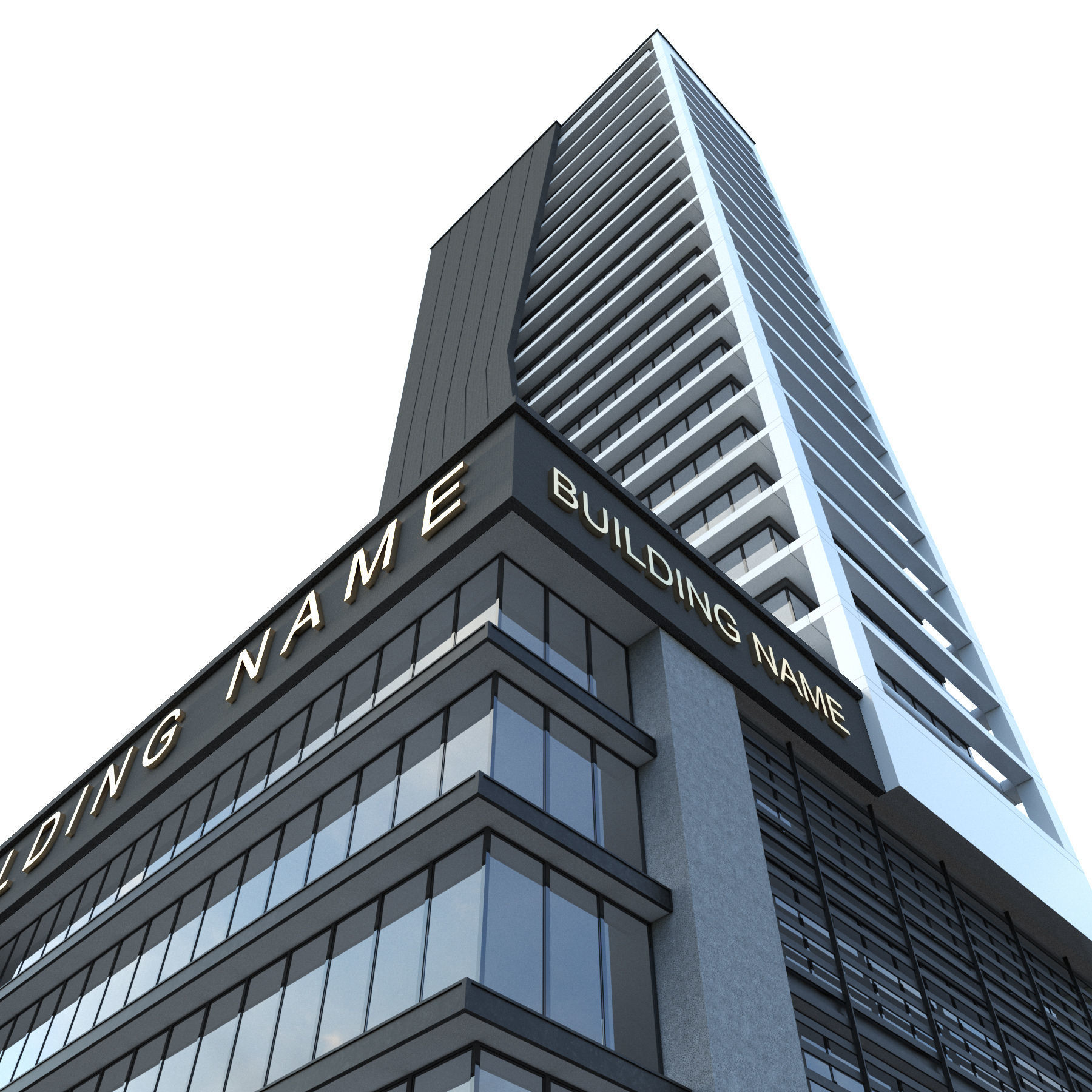 Highrise office building No 2 3D model | CGTrader