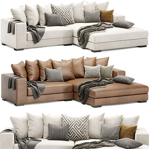 luxe sectional sofa 3D model CGTrader