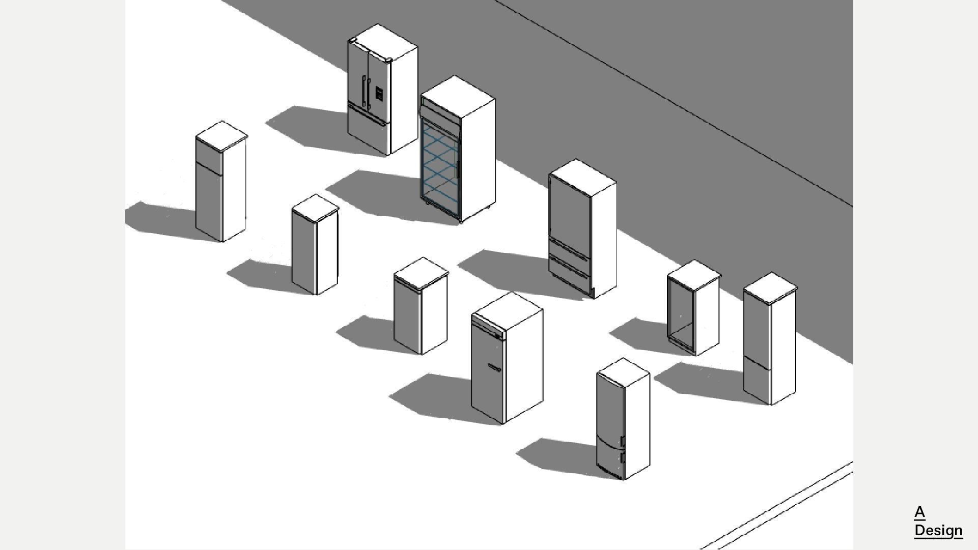Refrigerator Pack of revit families 3D model CGTrader