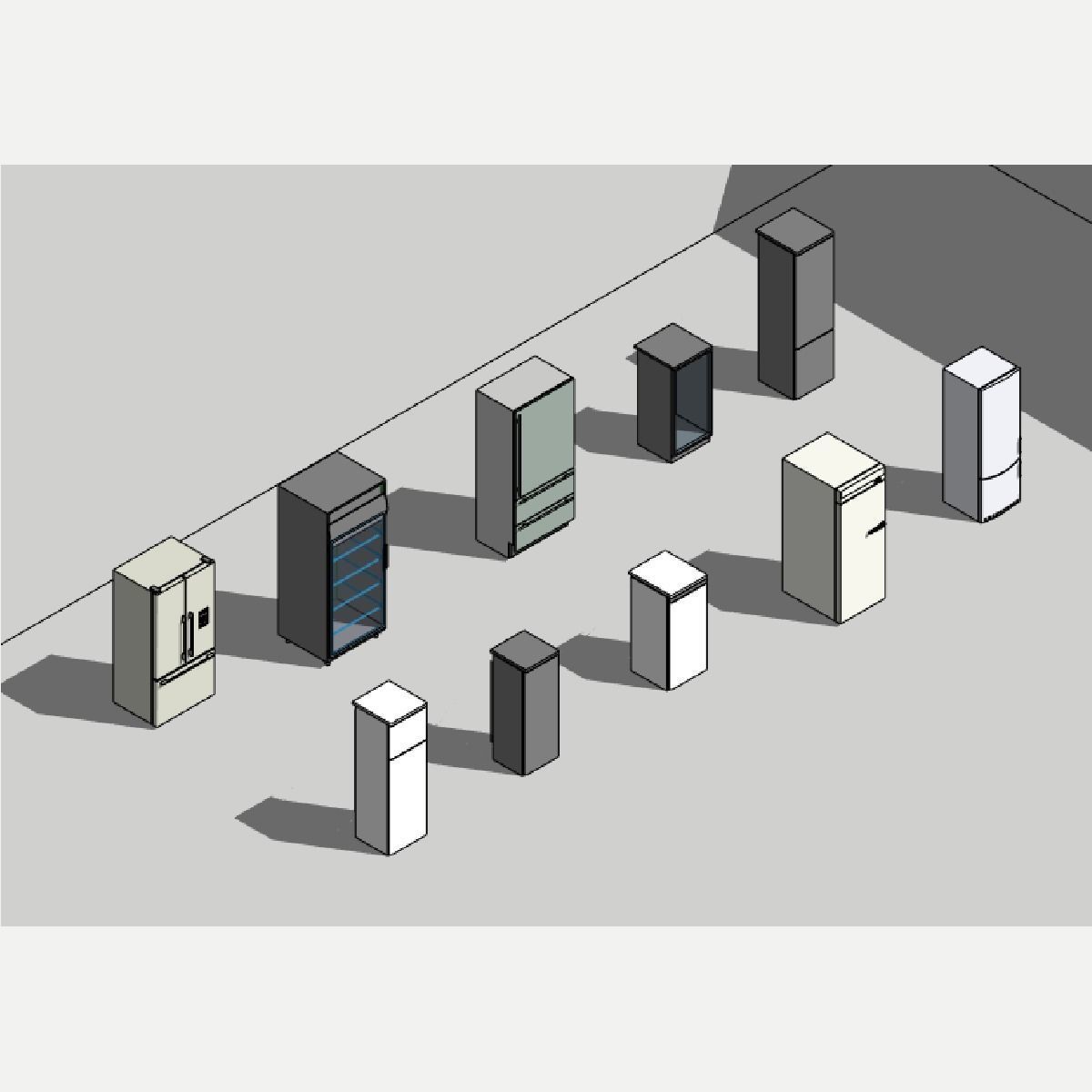 Refrigerator Pack of revit families 3D model CGTrader