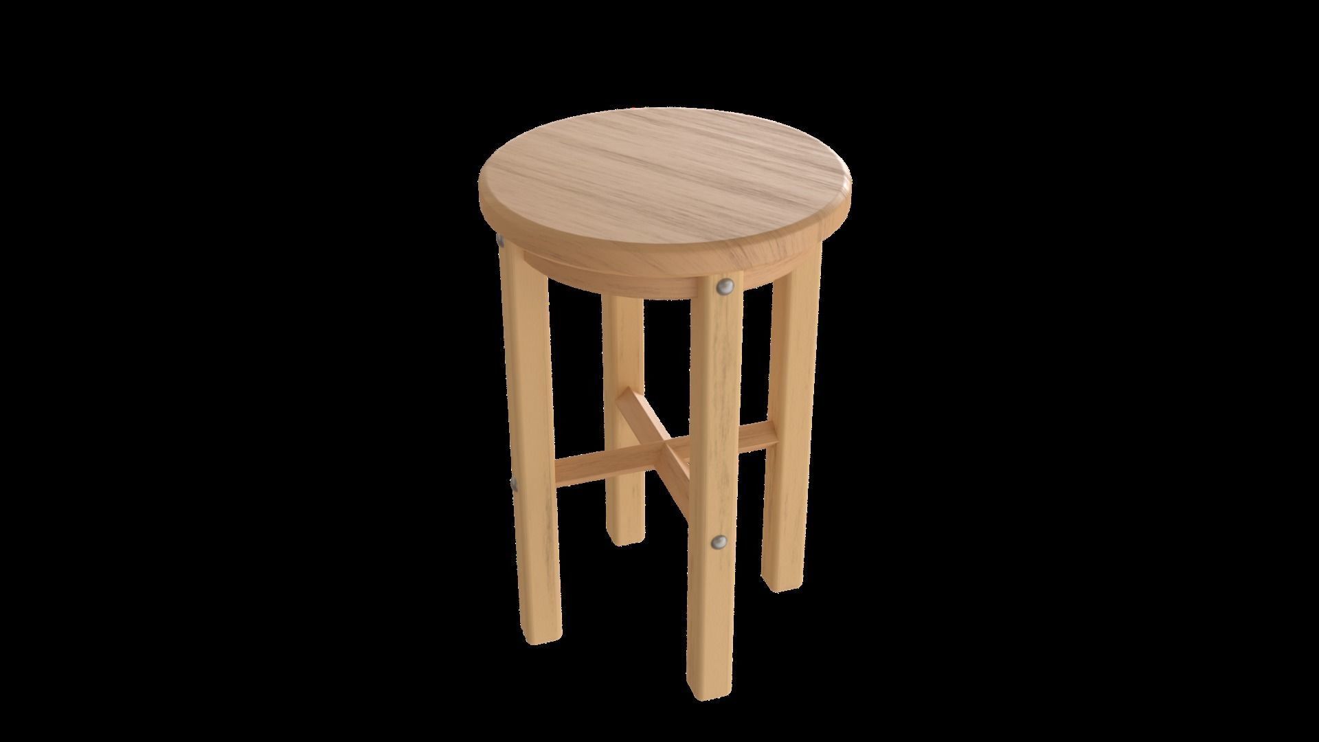 3D model Wooden Stool furniture VR / AR / lowpoly CGTrader