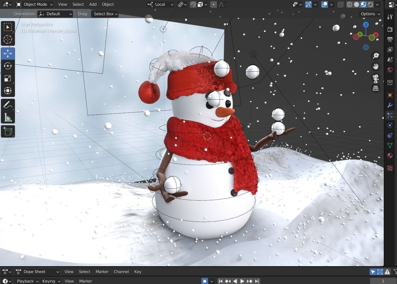Animated Snowman Juggling 3D model animated rigged CGTrader