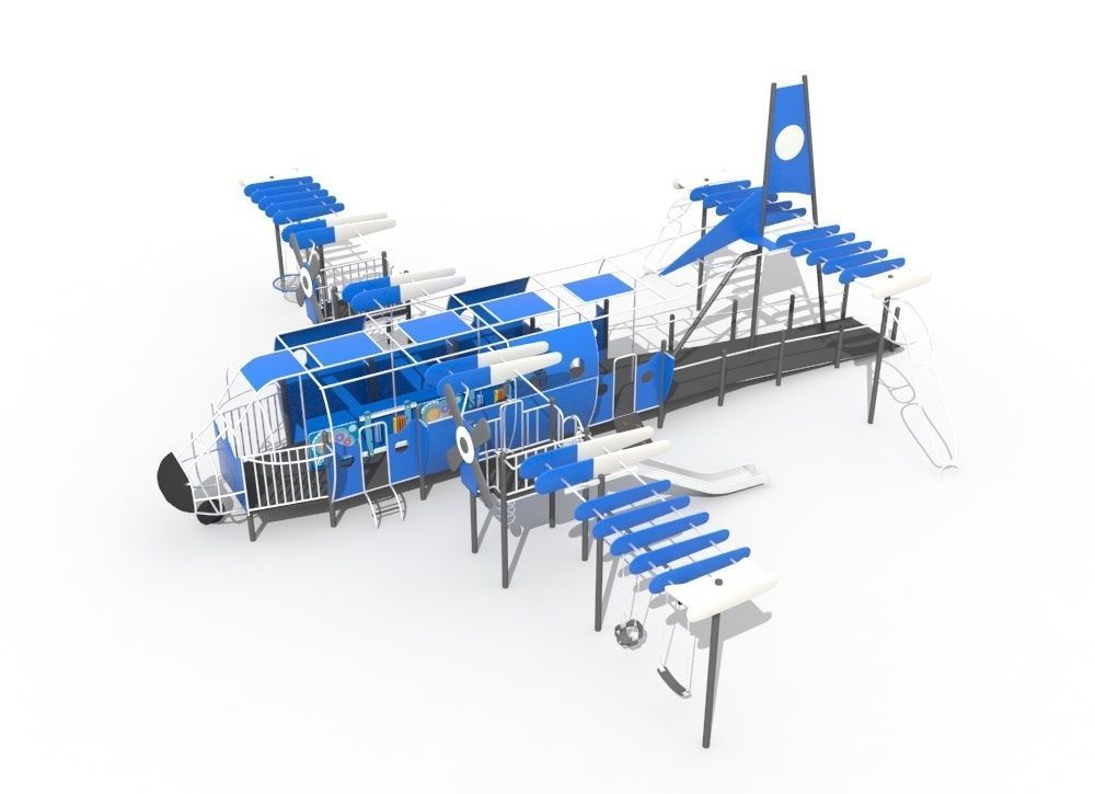 Airplane theme park amusement children playground 3D model CGTrader