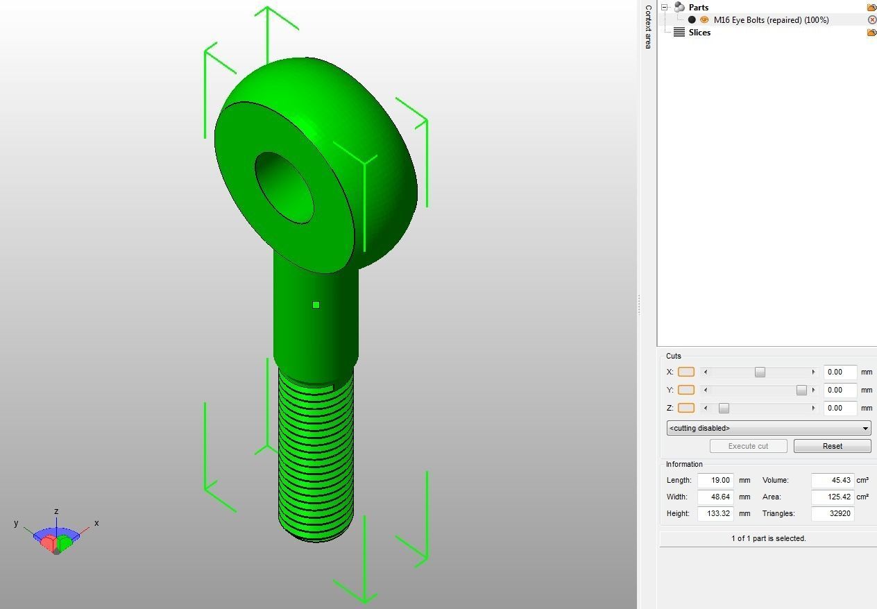 M16 Eye Bolt 3D model 3D printable CGTrader