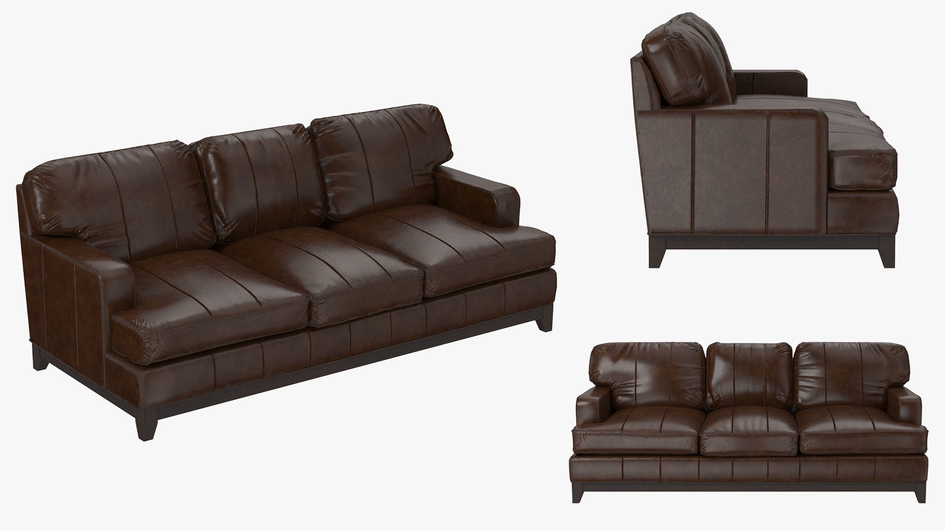 Ethan Allen Arcata leather sofa 3D model CGTrader