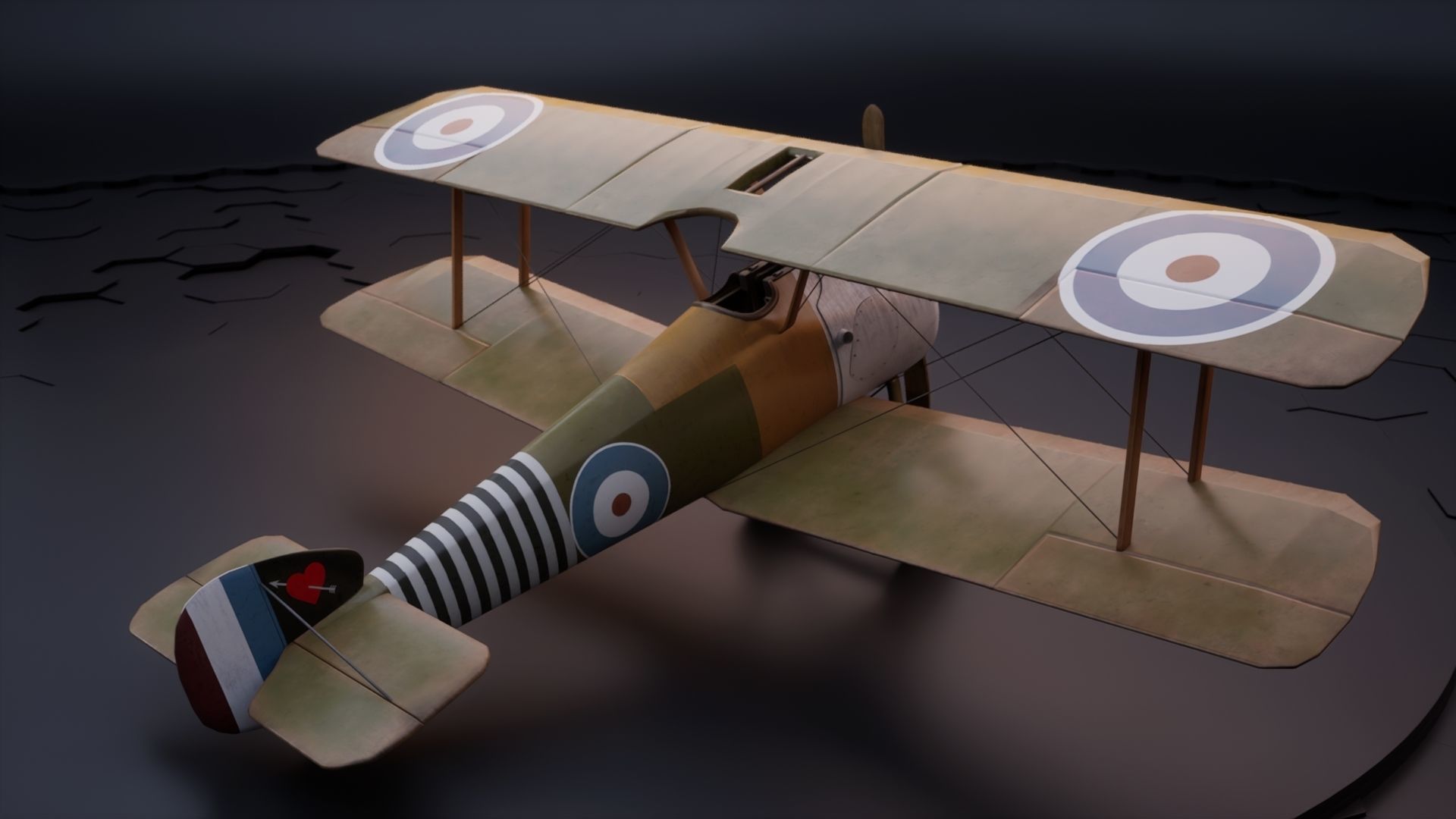Sopwith Camel - ww1 airplane 3D model rigged | CGTrader